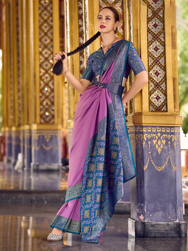 Stunning light purple saree for festive