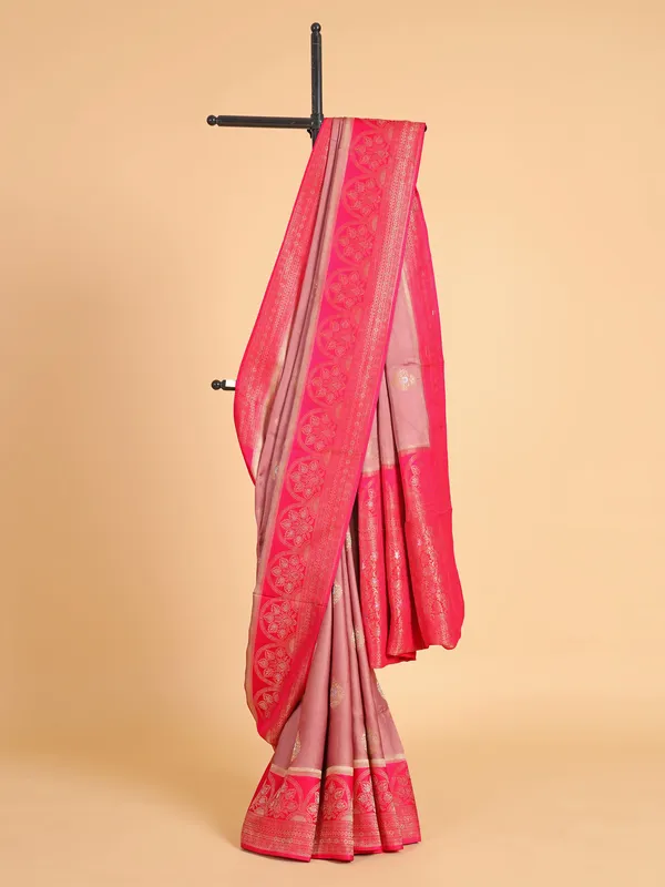 Stunning light purple zari silk saree