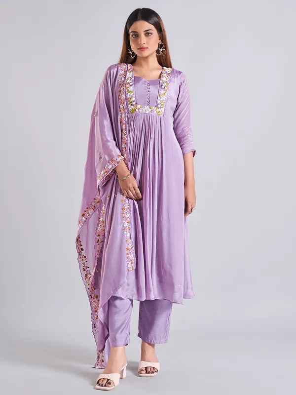 Stunning lilac purple salwar suit for festive