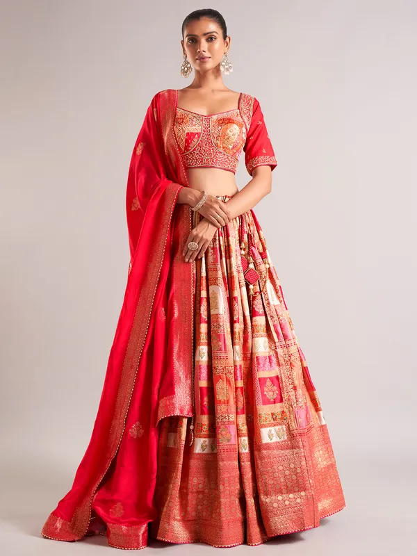 Stunning maroon lehenga choli with dupatta