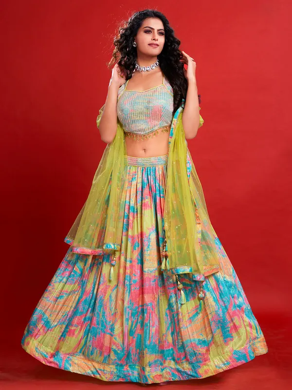 Stunning multi color lehenga choli for wedding