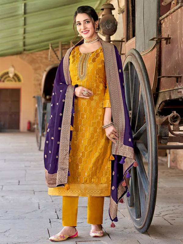 Stunning mustard yellow salwar suit