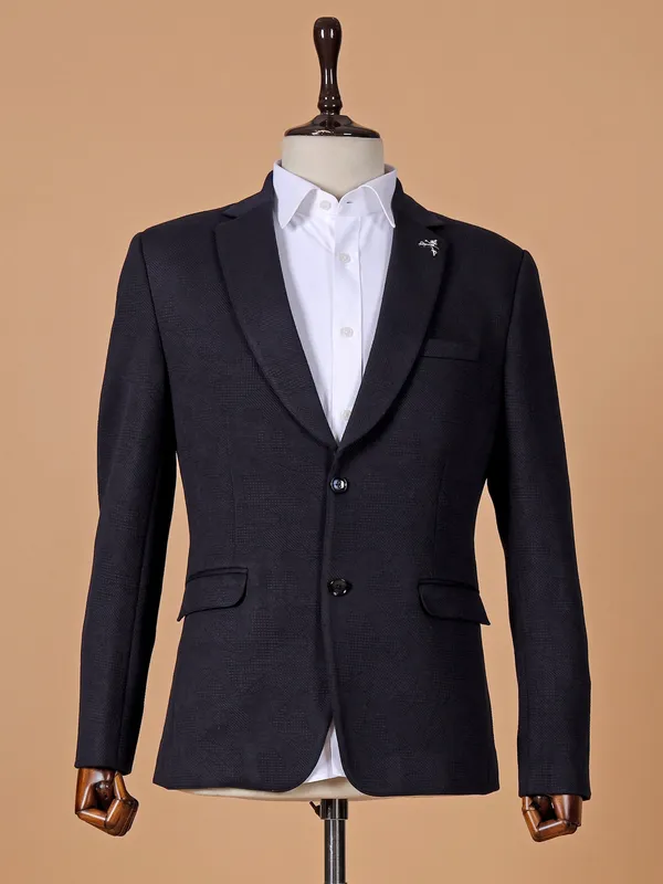 Stunning navy texture terry rayon blazer