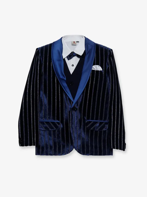 Stunning navy velvet coat suit