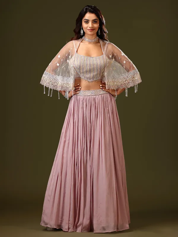 Stunning onion pink lehenga salwar suit