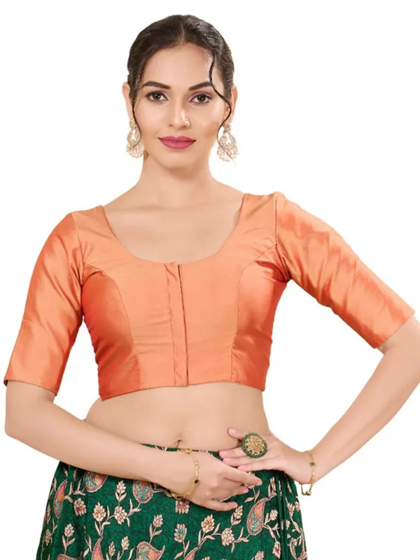 Stunning peach silk ready made blouse