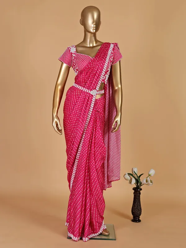 Stunning pink ready to wear saree