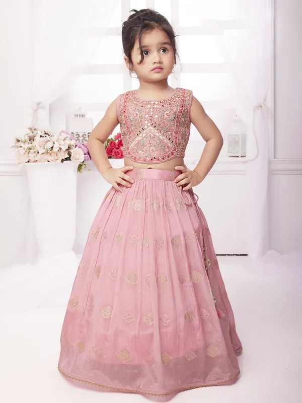 Stunning pink silk wedding lehenga choli