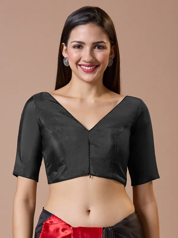 Stunning plain black ready made blouse