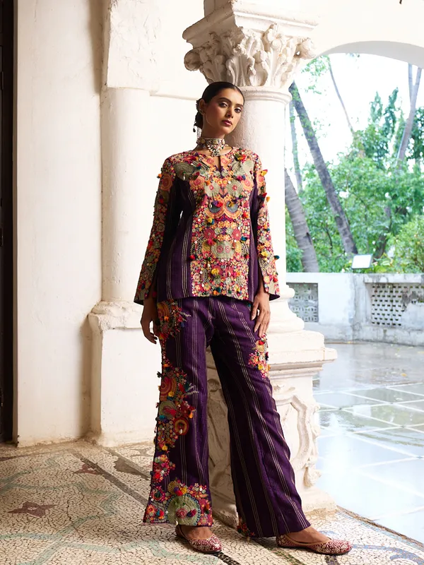 Stunning purple silk palazzo set