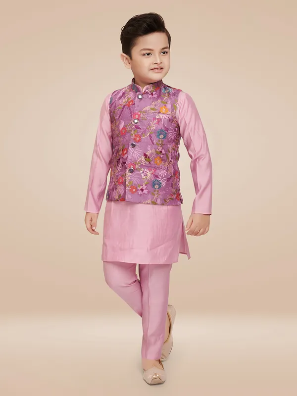 Stunning silk pink waistcoat set