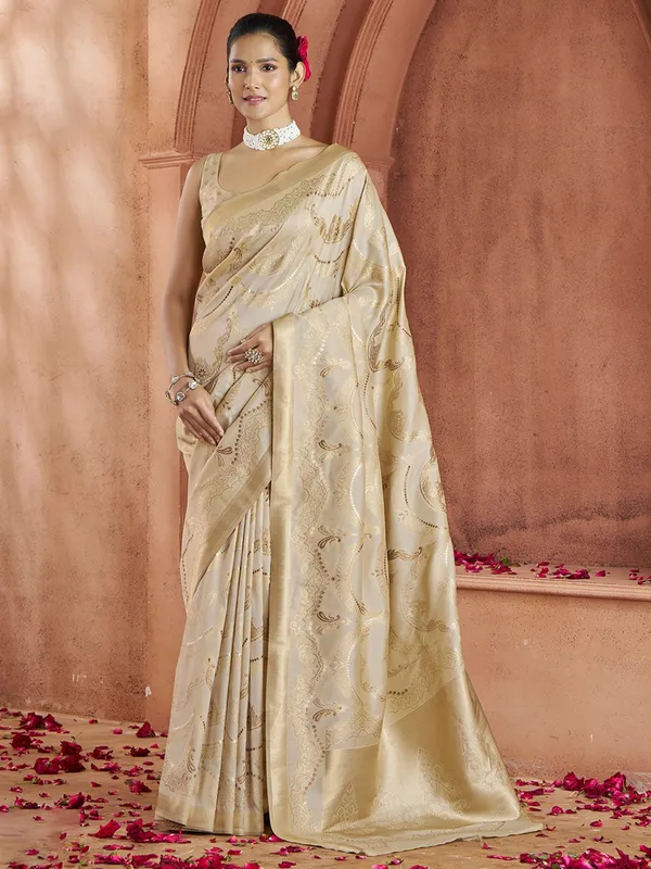 Stunning silk saree in cream