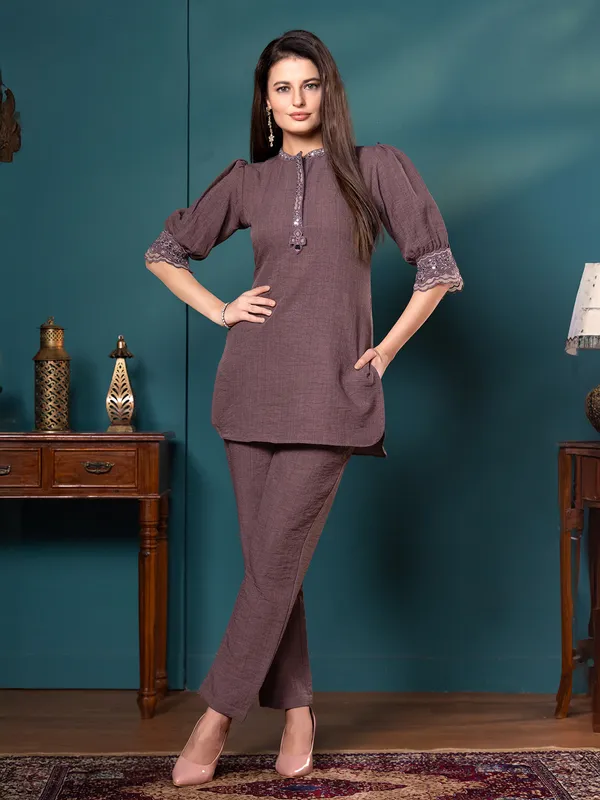 Wine Stroke Pop Co-ord Set main image 0