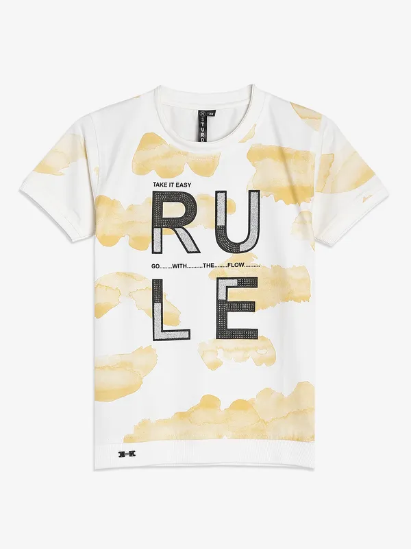 Sturd cream and yellow printed t shirt