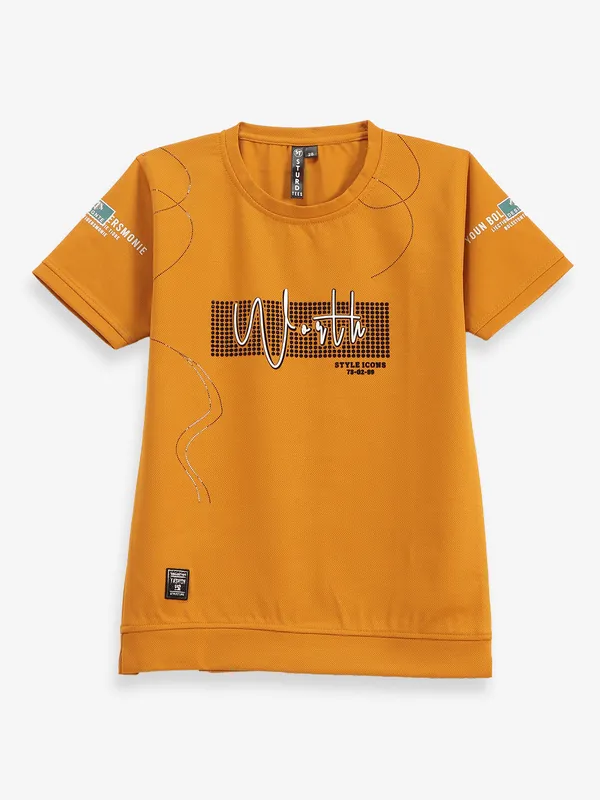 STURD printed orange cotton t-shirt