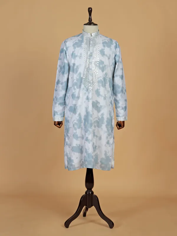 Stylish white cotton silk kurta pajama