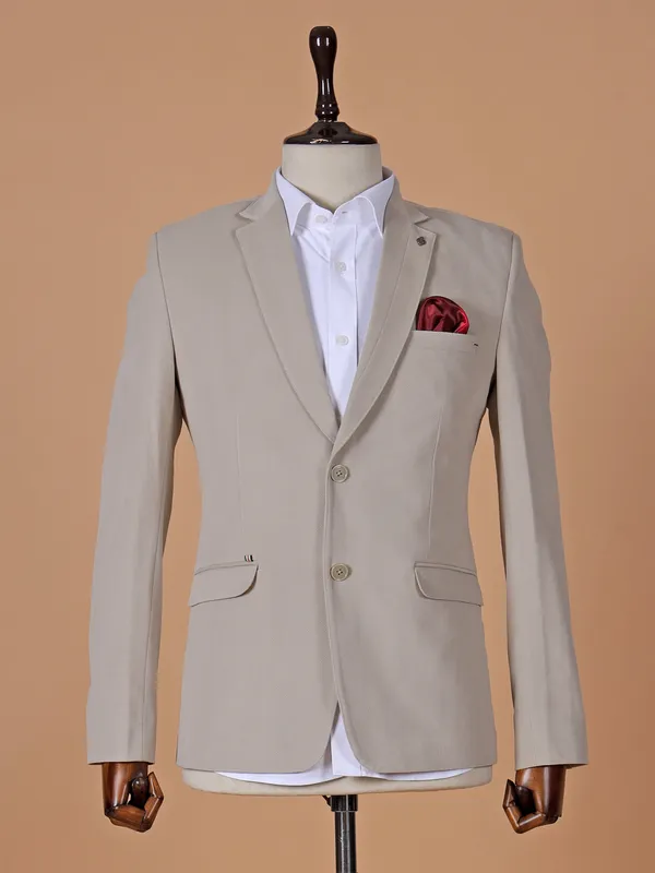 Terry rayon grey solid blazer