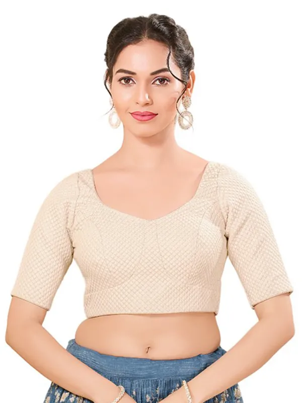 Textured off white cotton blouse