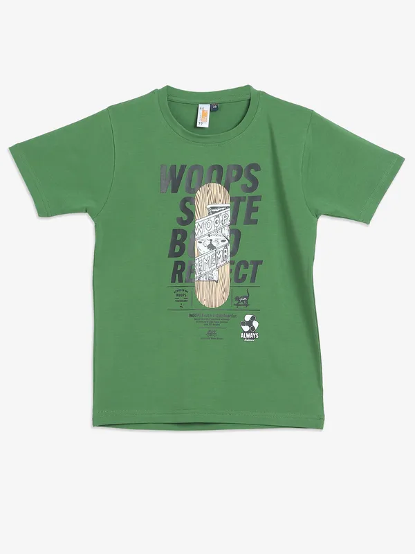 TIMBUKTU green printed half sleeve t-shirt