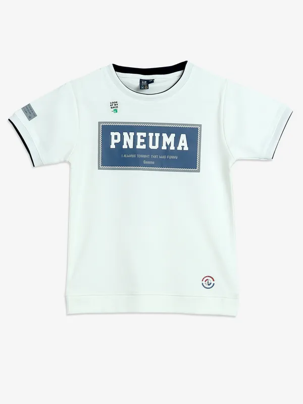 TIMBUKTU white printed half sleeve t-shirt