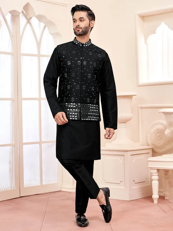 Timeless black waistcoat set perfect for elegant occasions