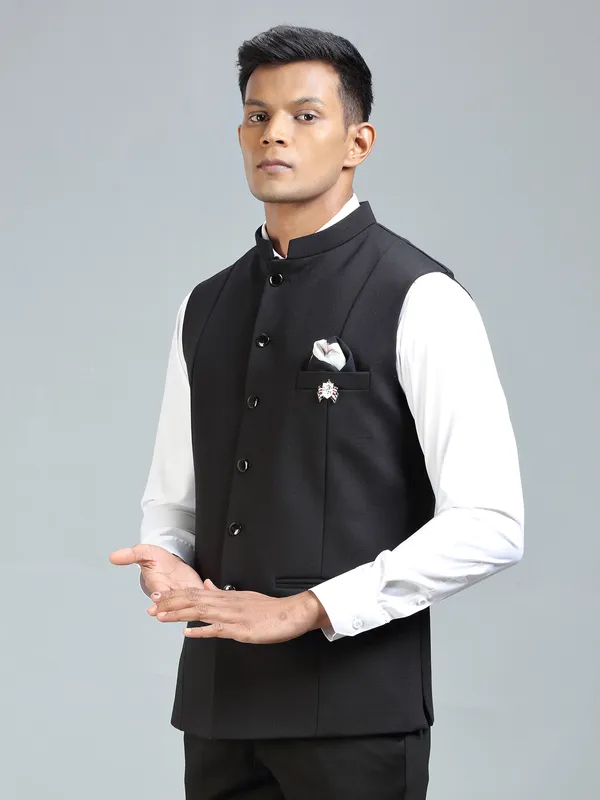 Timeless classic iconic black waistcoat for men