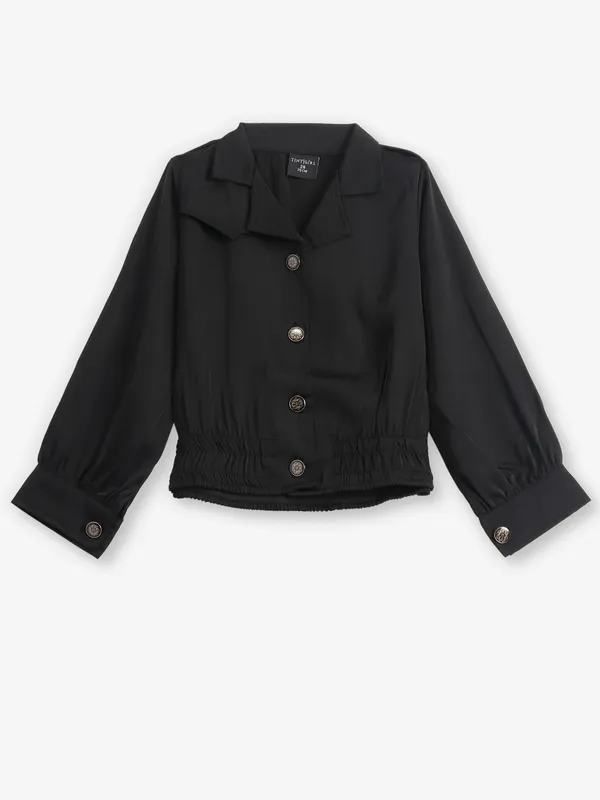 TINY GIRL black full sleeve shirt