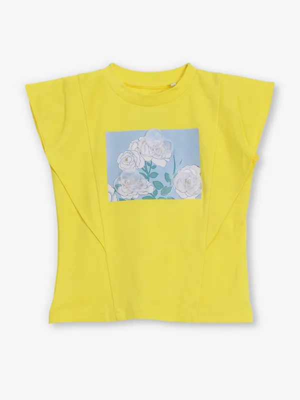 TINY GIRL bright yellow cotton top