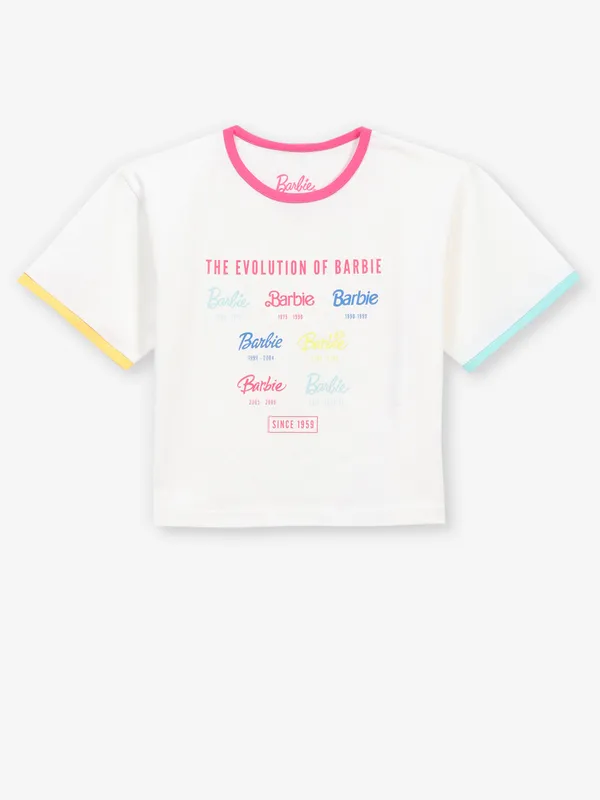 TINY GIRL cotton t-shirt for girls in off white