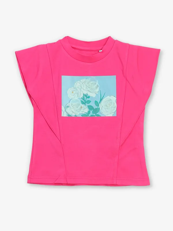 TINY GIRL hot pink cotton top