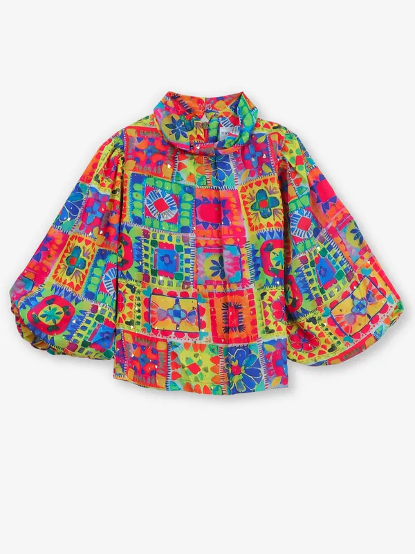 TINY GIRL multi color printed top