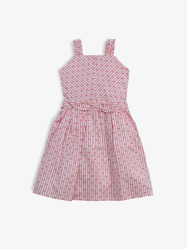 TINY GIRL peach printed frock