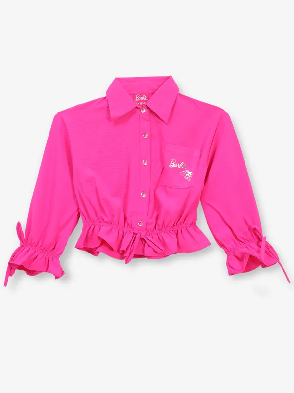 TINY GIRL pink cotton shirt top for girls