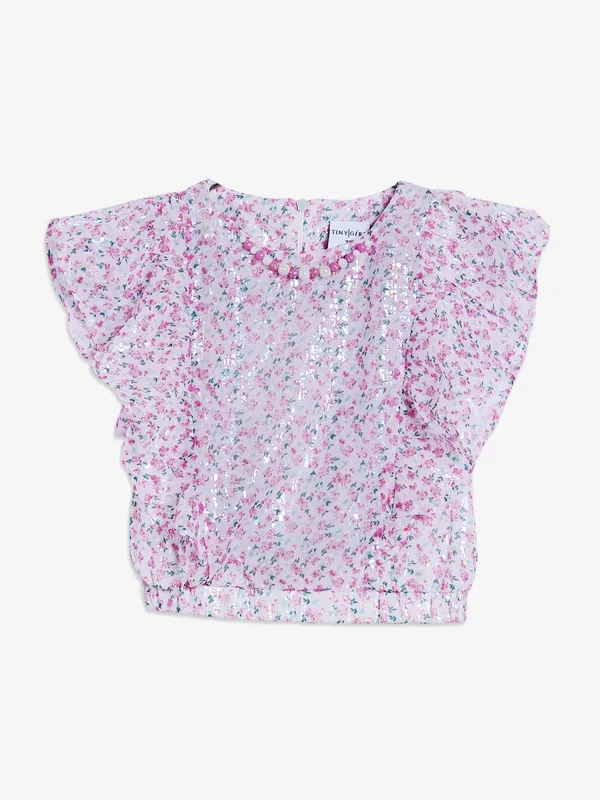 Tiny Girl pink printed girls top