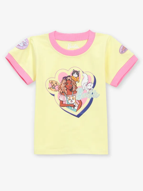 TINY GIRL printed cotton yellow t-shirt