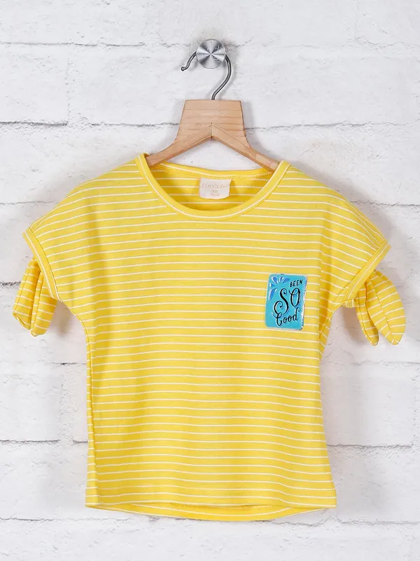 Tiny Girl stripe style yellow cotton top