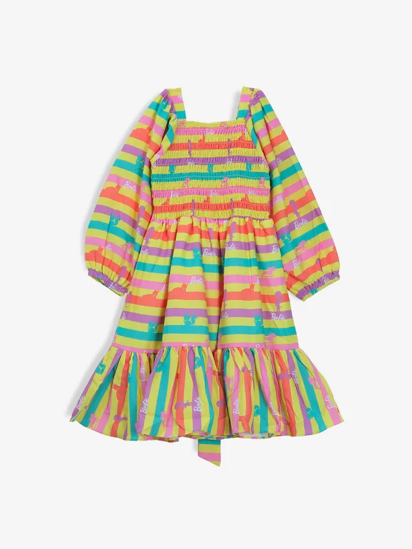 TINY GIRL yellow printed cotton frock