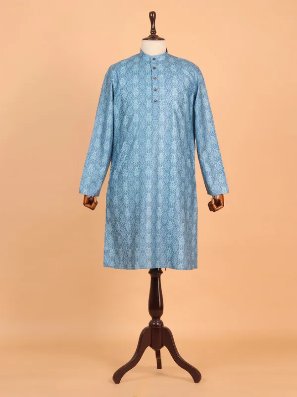 Trendy blue blue kurta suit for men