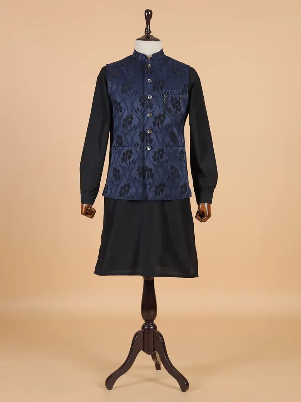 Trendy blue waistcoat set for man