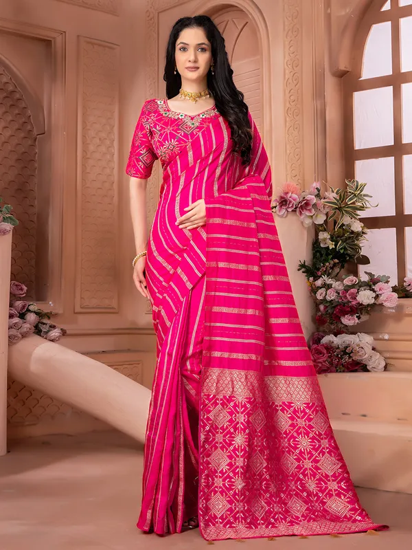 Trendy dola silk magenta saree