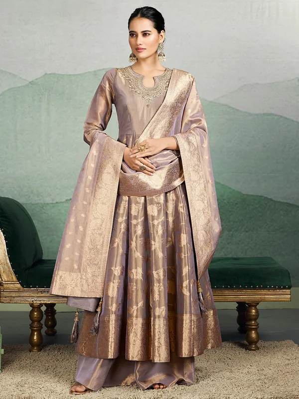 Trendy lilac purple palazzo suit for wedding