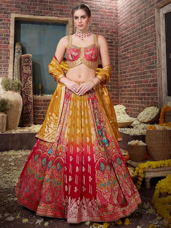 Trendy mustard yello lehenga choli