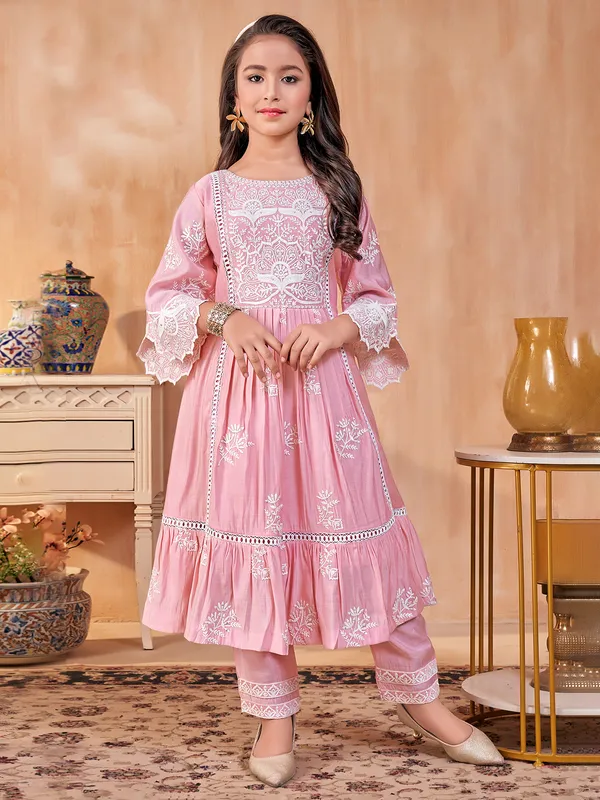 Trendy pink cotton salwar suit for wedding