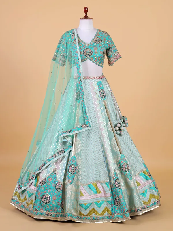 Trendy pista green lehenga choli for wedding