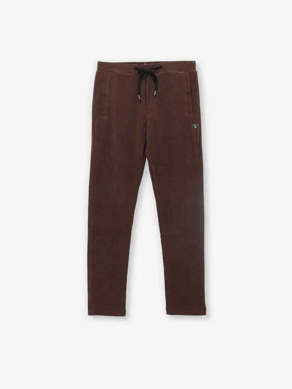 TYZ new solid brown cotton track pant
