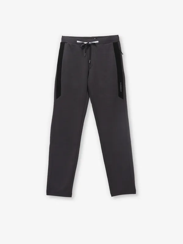 TYZ solid brown cotton track pant