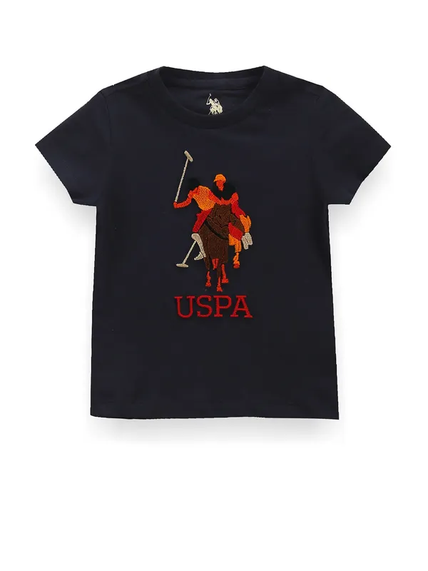U S POLO ASSN black brand logo t-shirt
