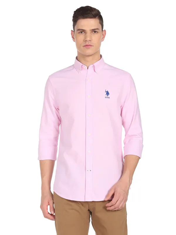 U S POLO ASSN pink full sleeve shirt