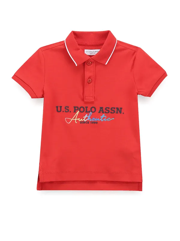 U S POLO ASSN plain orange cotton t-shirt