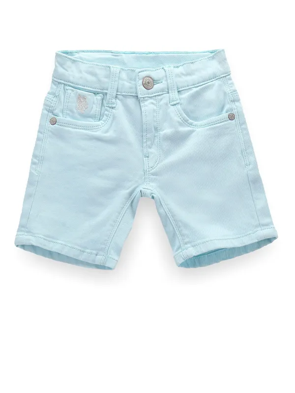 U S POLO ASSN sky blue solid shorts